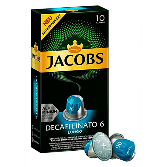 Кофе в капсулах Jacobs Decaffeinato 6 Lungo (10 шт.)
