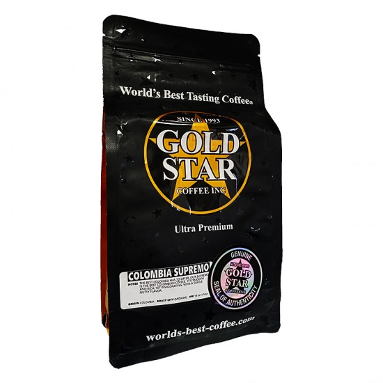Кофе в зернах Gold Star Colombia Supremo 454 г