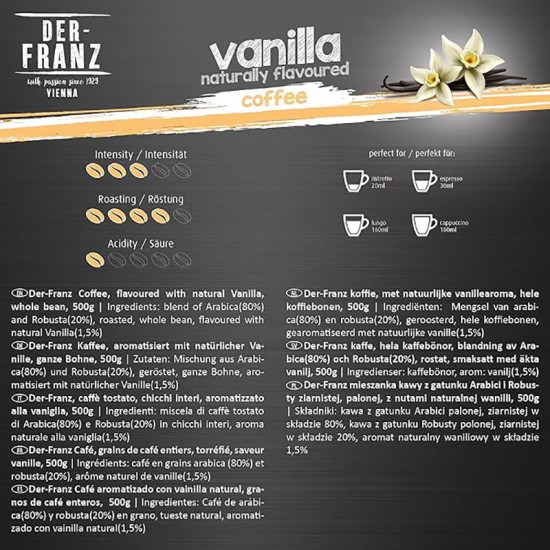 Кофе в зернах Der-Franz Vanilla 500 г