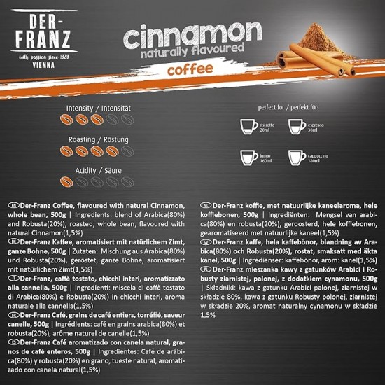 Кофе в зернах Der-Franz Cinnamon 500 г