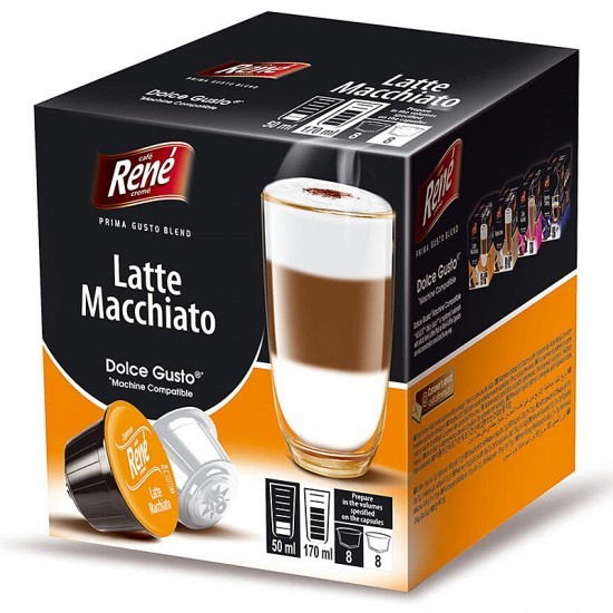 Набір кави в капсулах Cafe Rene Dolce Gusto Milk Collection (64 шт.)