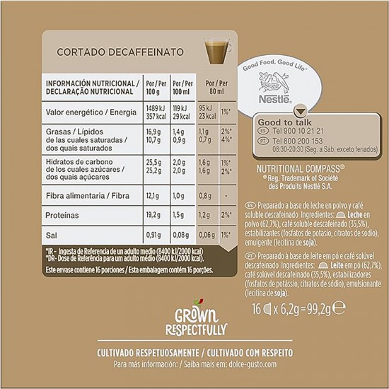 Кофе в капсулах Nescafe Dolce Gusto Cafe Au Lait Decaffeinato (16 шт.)